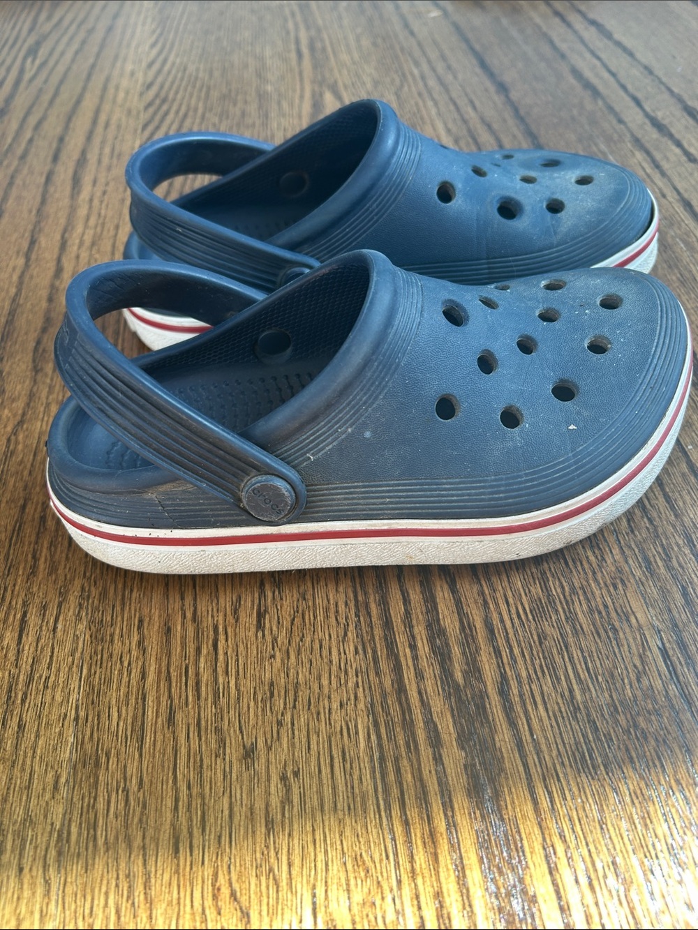 CROCS Kids Classic Clog in Navy with Red Trim